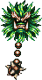 Floating demon heads with spiked pendulums.