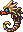 Demon seahorses float up and down, spitting pellets.
