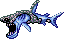 Demon sharks that swim back and forth, lunging when you're near.