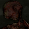A truly eerie and disturbing visual, I love the indistinct humanoid head and bony arm!
